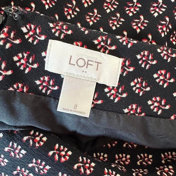 Womens Skirt Size 8 Black Red Flare HighWaist Twee Professional Coquette Office - Picture 7 of 7